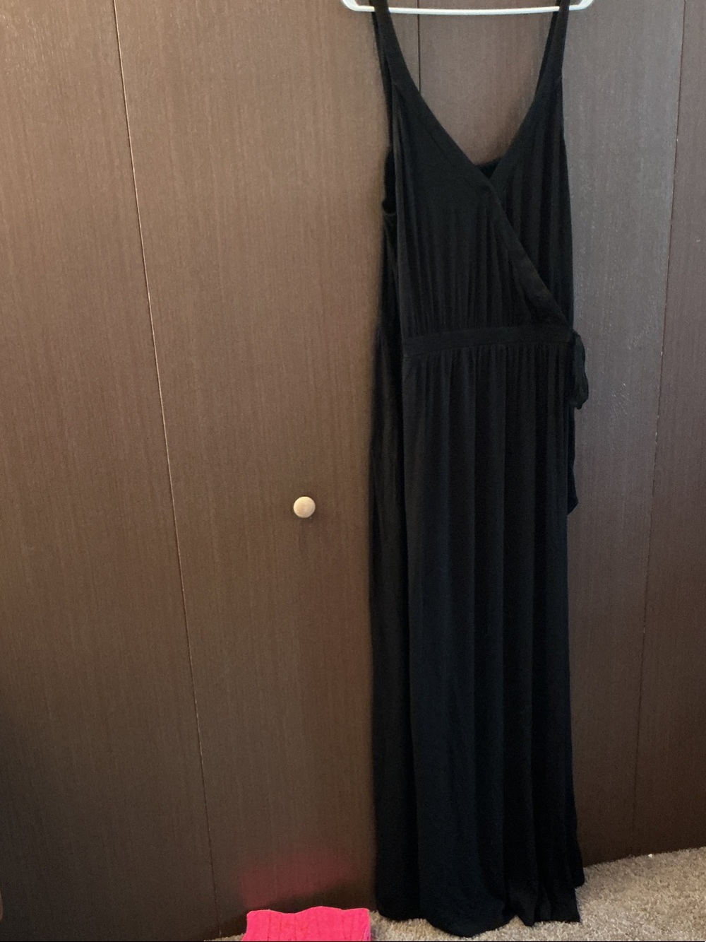 Black Sleeveless Wrap Maxi Dress - Women's